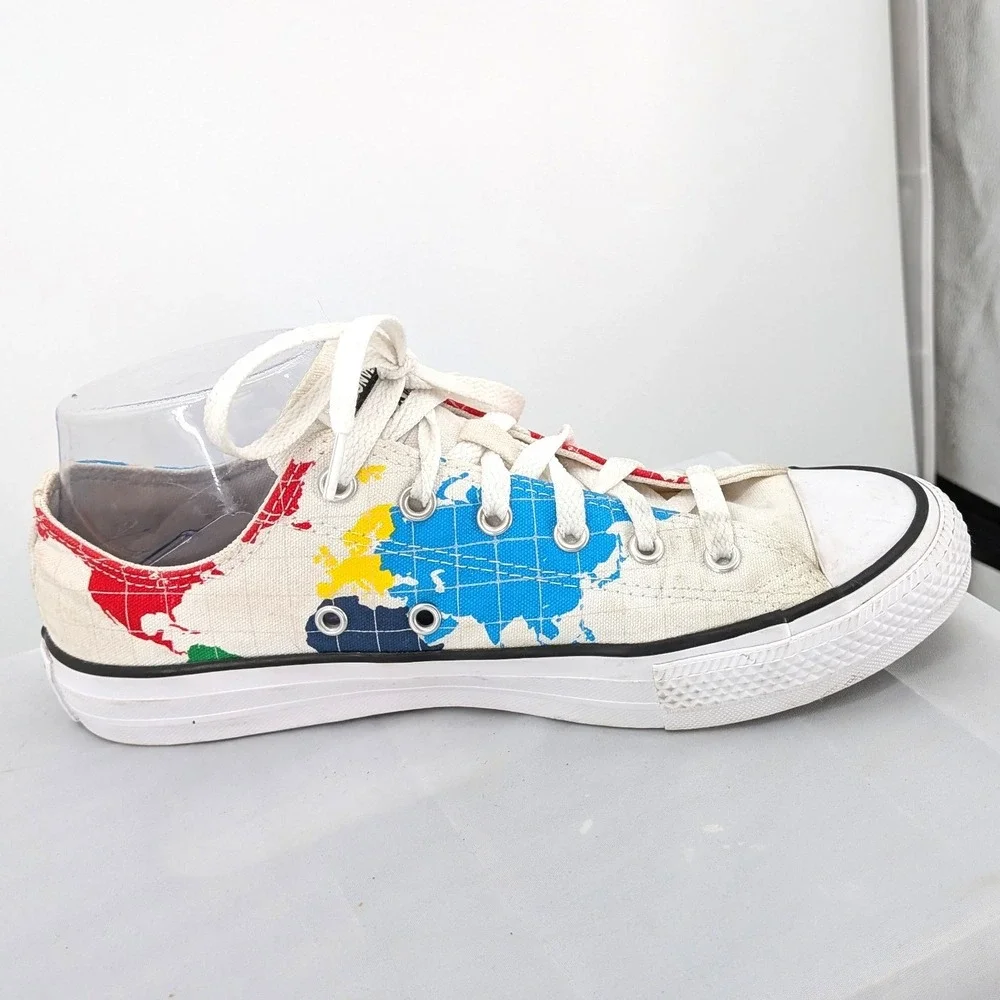 Converse Chuck Taylor Low World Map Print Sneakers Canvas‎ Lace Up 6
